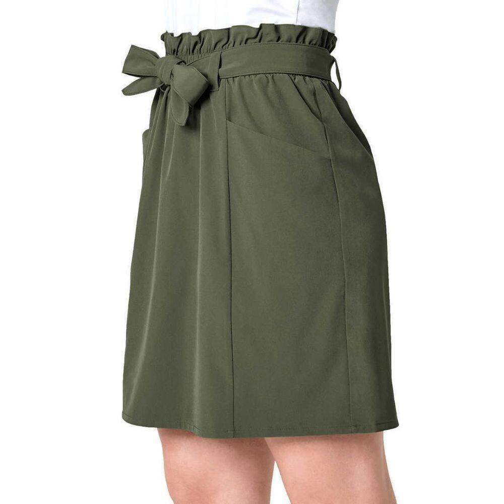 Mondetta High Waisted Stretch Woven Skirt Dusty Olive Size L NWT
